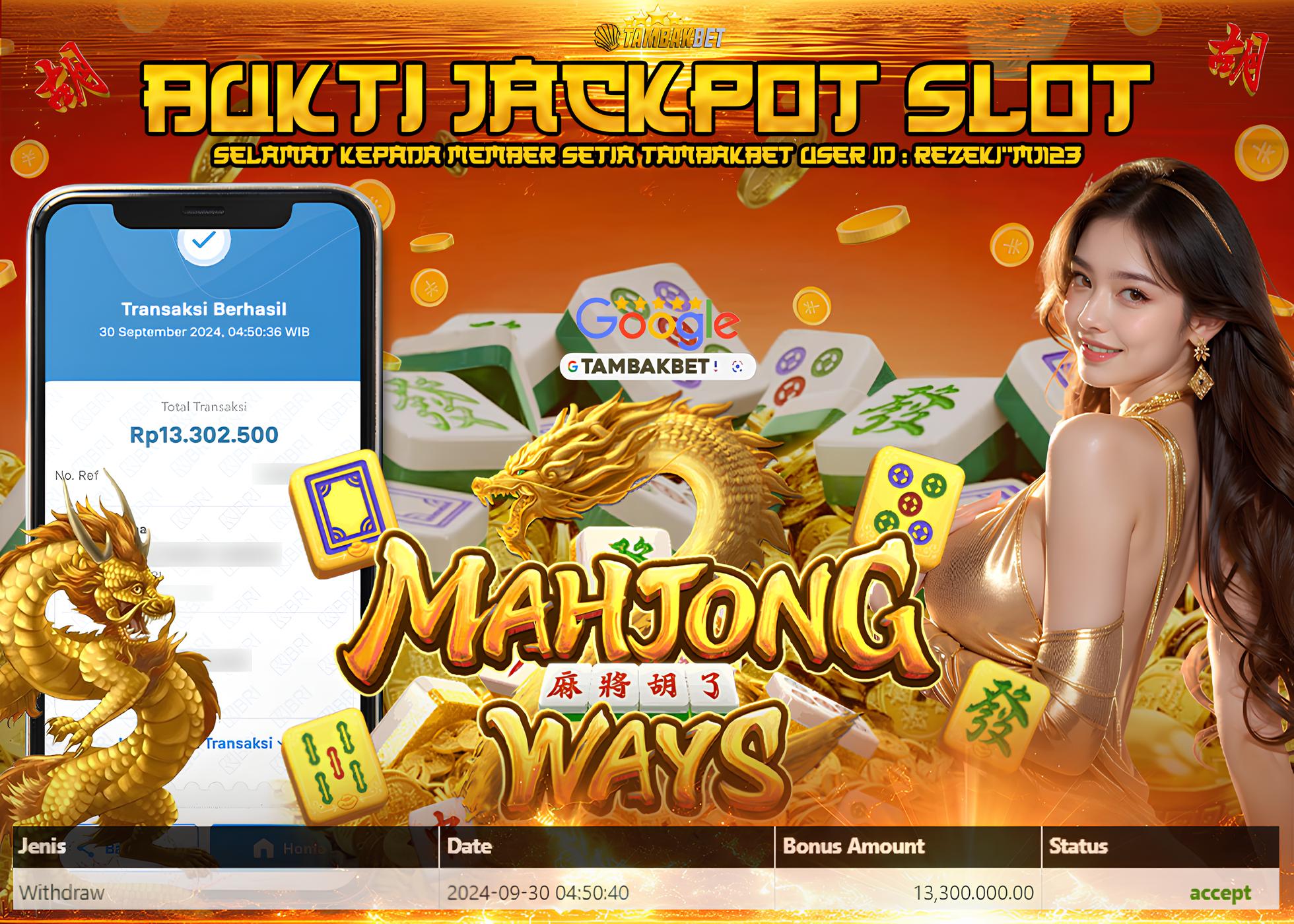 BUKTI JACKPOT SLOT MAHJONG WAYS DI TAMBAKBET