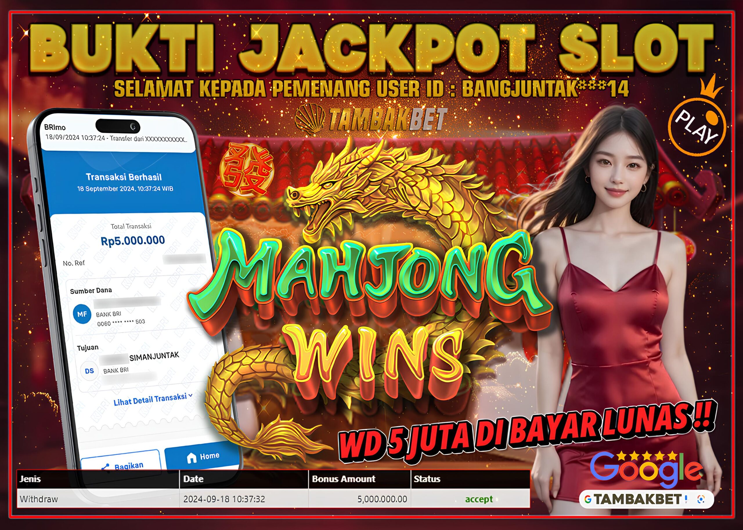 BUKTI JACKPOT SLOT TAMBAKBET